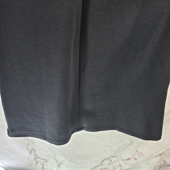 Athleta Dress Women Medium Black Ponte Celebration Zip V Neck Long Sleeve Mini - Picture 8 of 15